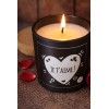 Bougie parfumée avec un message d'amour
